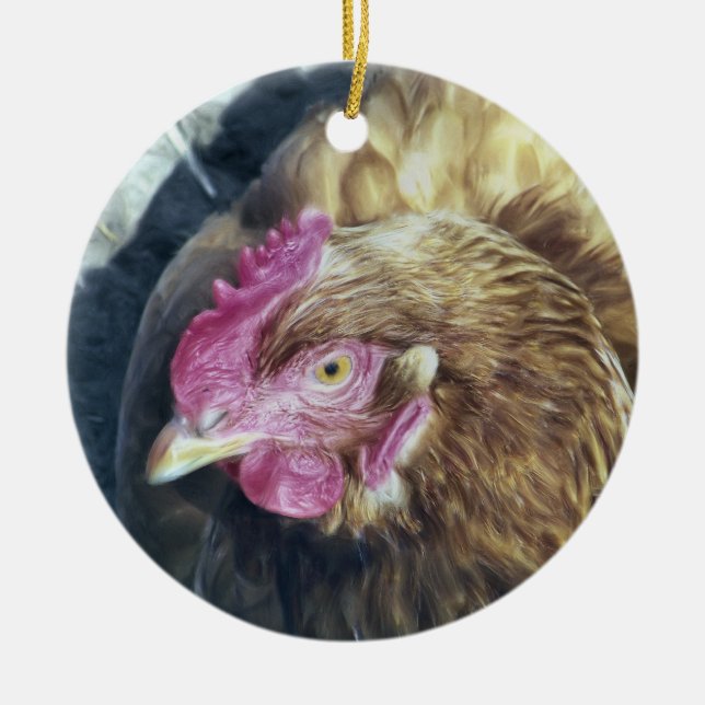CHICKENS JULGRANSPRYDNAD KERAMIK (Framsidan)