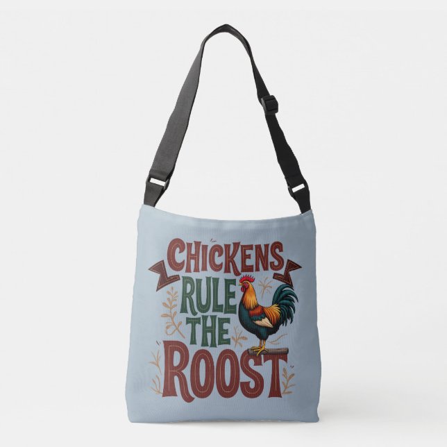 Chickens Regel Roost Rustic Farm Illustration Axelväska (Framsida)
