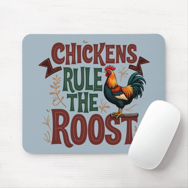 Chickens Regel Roost Rustic Farm Illustration Musmatta (Med mus)