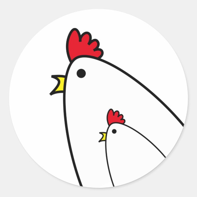 Chickens Runt Klistermärke (Framsida)
