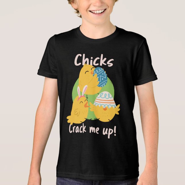 Chickens spricka mig! Kids Shirt T (Framsida)