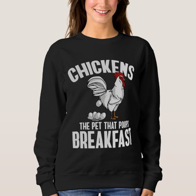 Chickens The Pet That Poops Breakfast  Farmer T Shirt (Framsida)