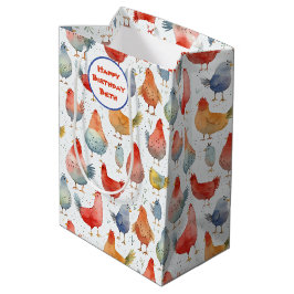 Chickens Watercolor Add Namn Birthday