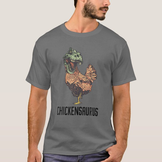 Chickensaurus Rex Chicken Dino Tyrannosaurus Roost T Shirt (Framsida)