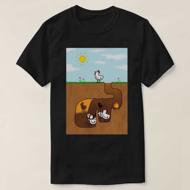 Chickenx27s Allegory of the Cave Revamped T Shirt (Design framsida)