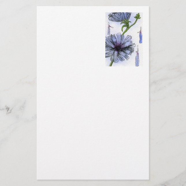 "Chickory" Blommigt Stationery Brevpapper (Framsida)