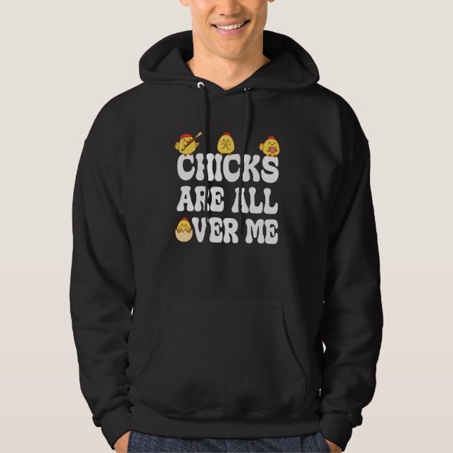 Chicks Are All Over Me Easter  Baby Chicken Kids B Hoodie (Framsida)