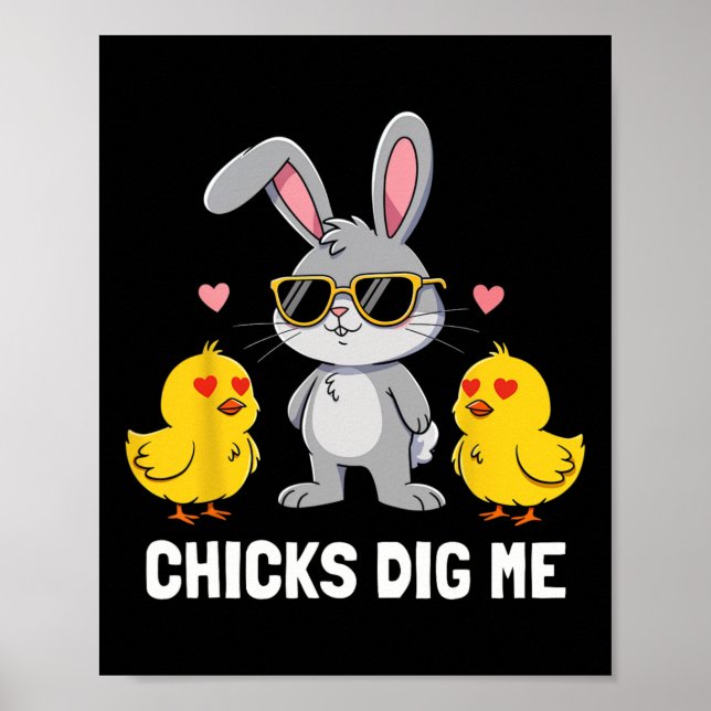Chicks Dig Me Easter Toddler Boys Men Happy Easter Poster (Framsidan)