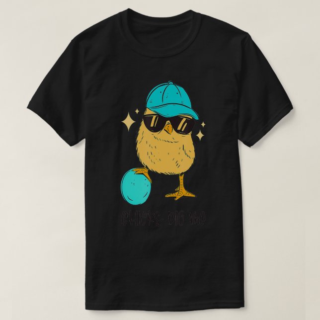 Chicks Dig Me, Teen Toddler Boy Easter Kids Men Fu T Shirt (Design framsida)