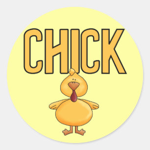 ChickT-tröja och gåvor Runt Klistermärke