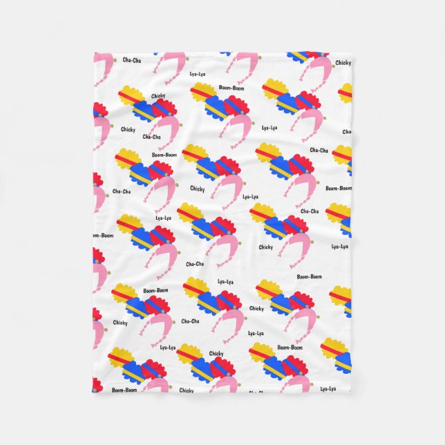 Chicky, Cha-Cha, Boom-Boom, Lya-Lya Fleecefilt (Framsidan)