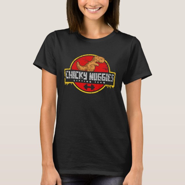 Chicky Nuggies Lifting Team Chicken Nugget  Distre T Shirt (Framsida)