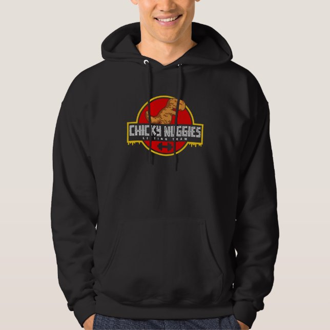 Chicky Nuggies Lifting Team Chicken Nugget  Fitnes Hoodie (Framsida)
