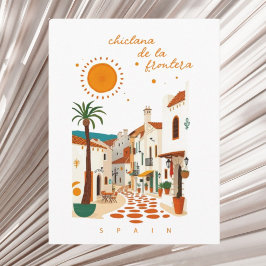 Chiclana de la frontera Spanien vit stad semester Vykort