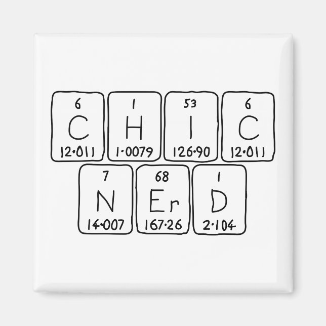 ChicNerd periodisk bord-frasmagnet Magnet (Framsidan)