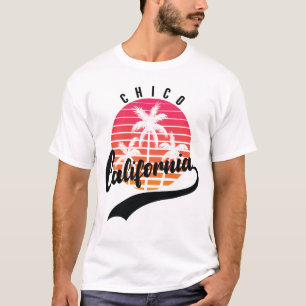 Chico, California Retro solnedgång herr T-shirt