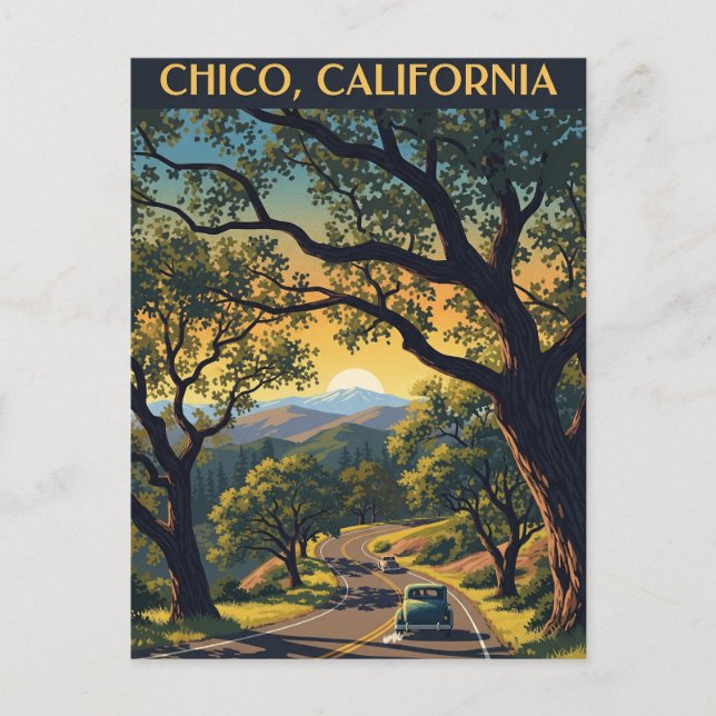 Chico California Travel Vykort (Framsida)