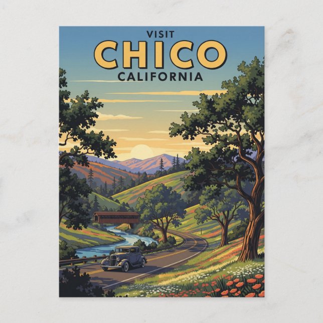 Chico California Travel Vykort (Framsida)