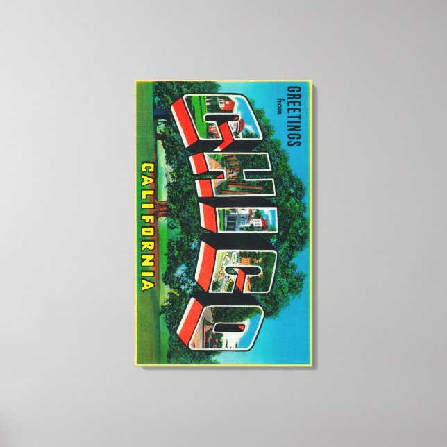 Chico, Kalifornien - Stora Brev Scenes Canvastryck (Framsida)