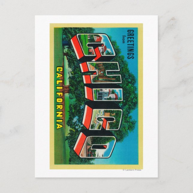 Chico, Kalifornien - Stora Brev Scenes Vykort (Framsida)