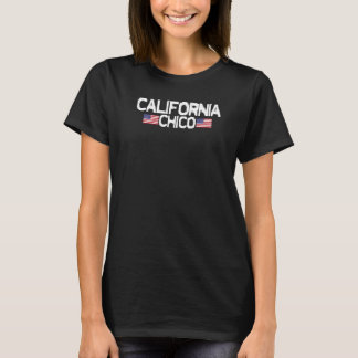 Chico Kalifornien Vandring Usa Flagga Populär Stad T Shirt