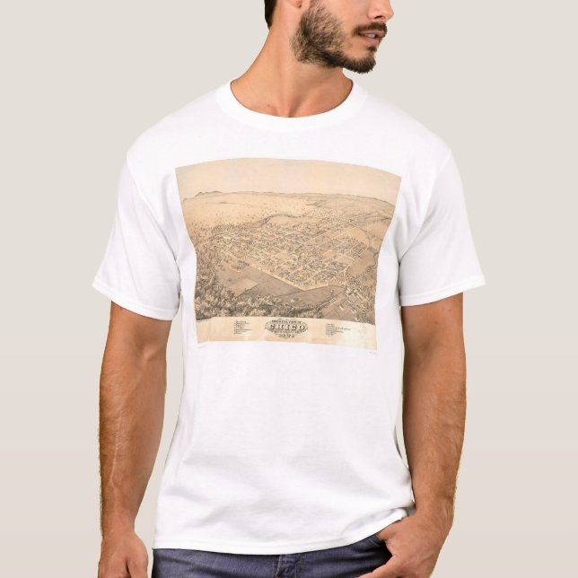 Chico panorama- karta 1871 (0272A) för CA. T-shirt (Framsida)