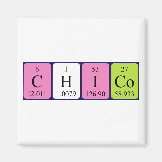 Chico Periodisk bord namn magnet (Framsidan)