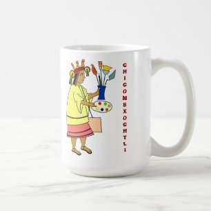 Chicomexochtli beskyddaregud av konstnärmuggen kaffemugg