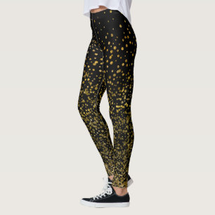 Chicsvarten och fauxen för guld   omkullkastar leggings
