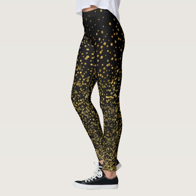 Chicsvarten och fauxen för guld | omkullkastar leggings (Vänster)