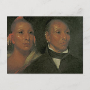 Chief Black Hawk och hans son Vykort