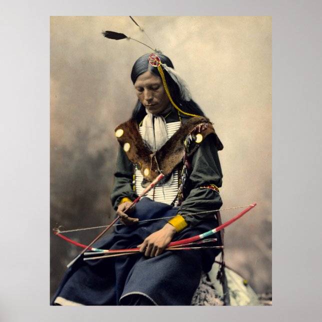 Chief Bone Necklace-Ogala Lakota Print Poster (Framsidan)