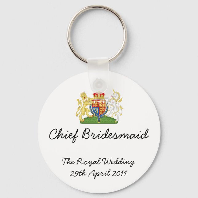 Chief Bridesmaid - Royal Bröllop souvenir keychain Nyckelring (Framsida)