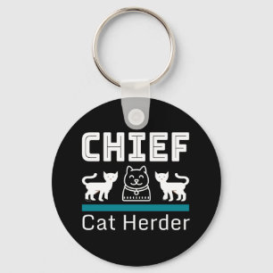 Chief Cat Herder Funny Nyckelring