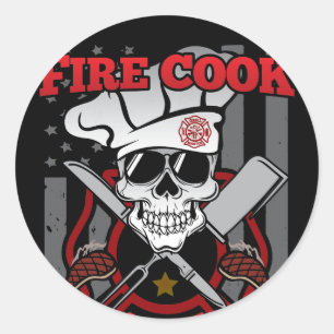 Chief Chef för Fire Cook Fire Station Runt Klistermärke