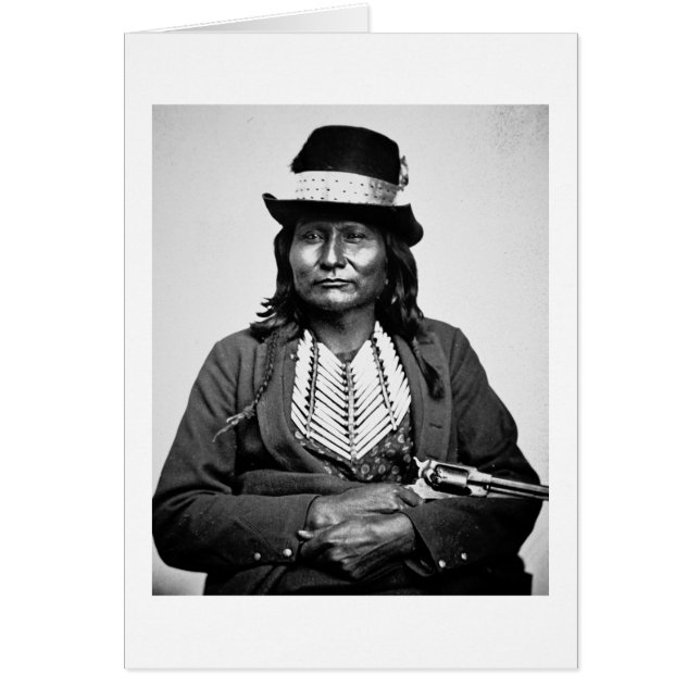 Chief Esatonyett, 1869 (b/w bild) Hälsningskort (Framsidan)