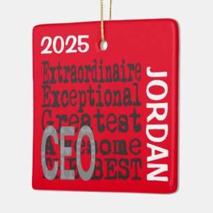 Chief Executive Officer CEO extraordinär CUSTOM Julgransprydnad Keramik