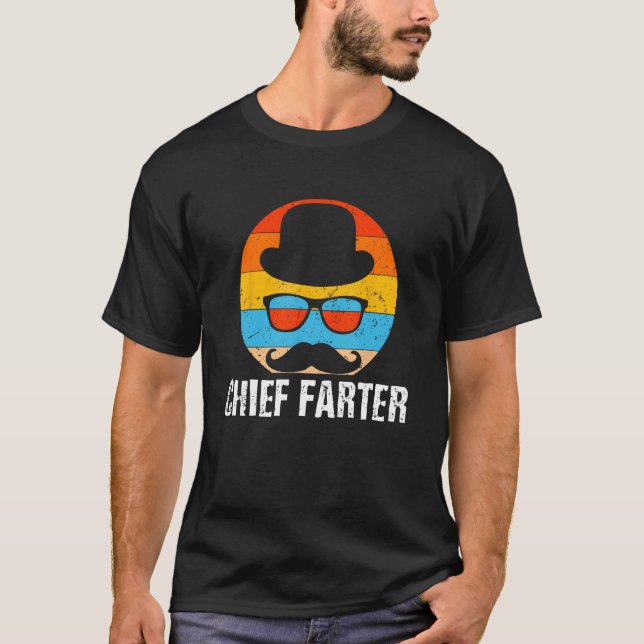 Chief Farter Gross Joke Pun Dad T Shirt (Framsida)