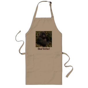 CHIEF GRILLER Mountain Gorilla Roligt BBQ Apron Långt Förkläde