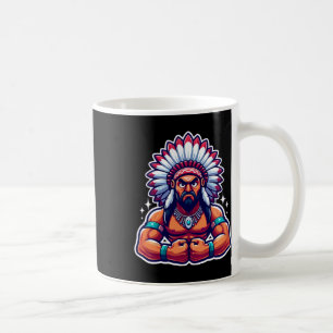 Chief Indian Flexing Muscles Fläkt Älskare Bodybui Kaffemugg
