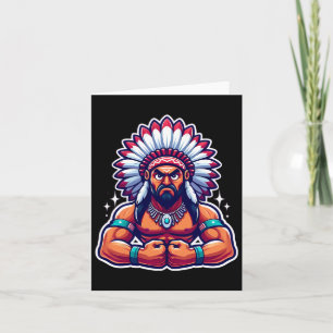 Chief Indian Flexing Muscles Fläkt Älskare Bodybui Kort