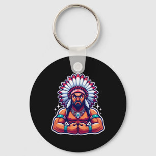 Chief Indian Flexing Muscles Fläkt Älskare Bodybui Nyckelring