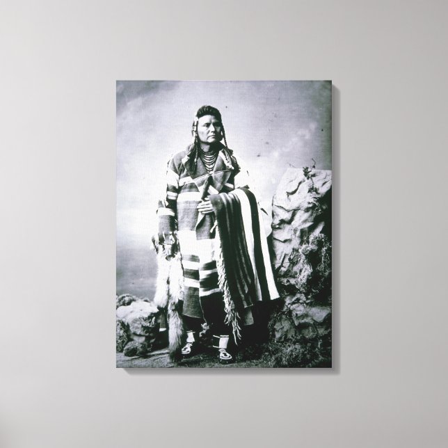 Chief Joseph (1840-1904) c.1880 (b/w bild) Canvastryck (Framsida)