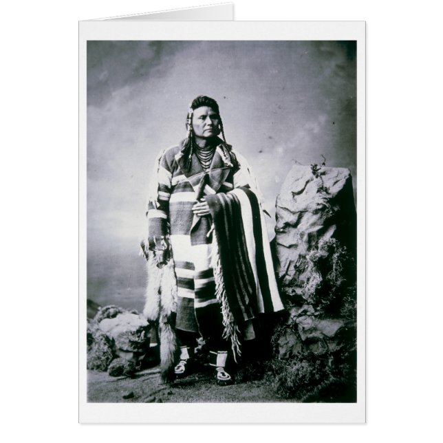 Chief Joseph (1840-1904) c.1880 (b/w bild) Hälsningskort (Framsidan)
