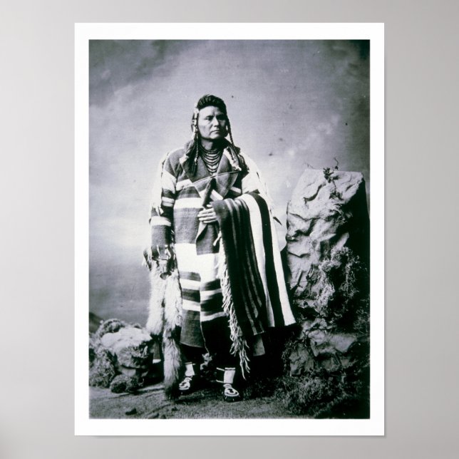 Chief Joseph (1840-1904) c.1880 (b/w bild) Poster (Framsidan)