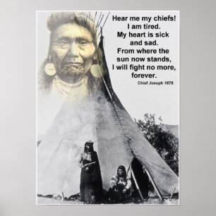 Chief Joseph hör mig Poster