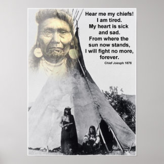 Chief Joseph hör mig Poster