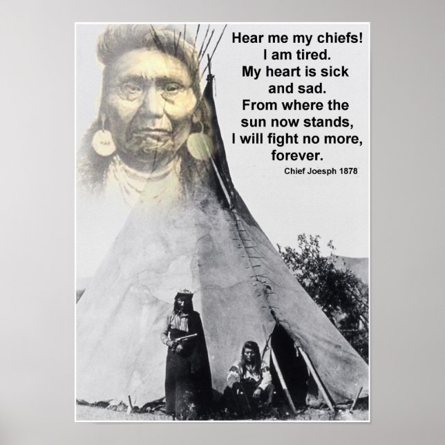 Chief Joseph hör mig Poster (Framsidan)