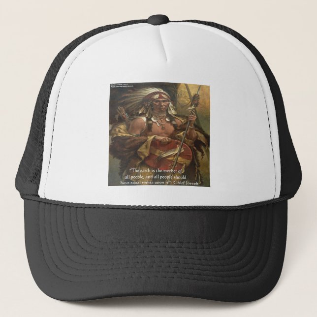 Chief Joseph & Nature Quote presenterar Tees & Car Truckerkeps (Framsida)