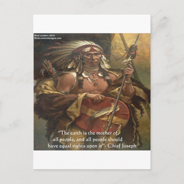 Chief Joseph & Nature Quote presenterar Tees & Car Vykort (Framsida)